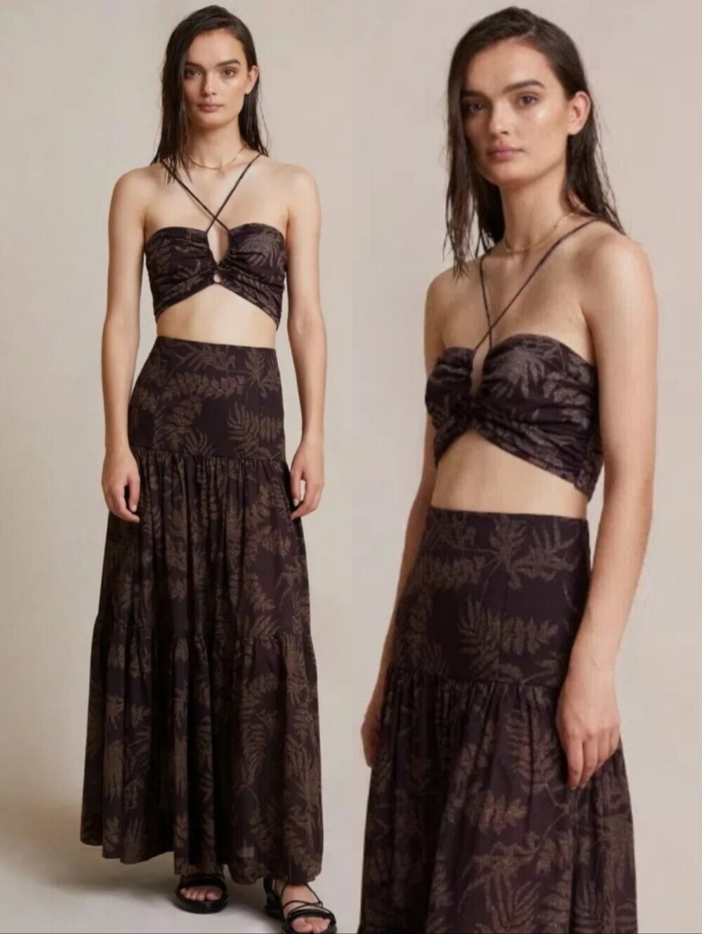Bec And Bridge Desert Palm Brown Cropped Top Size 8
